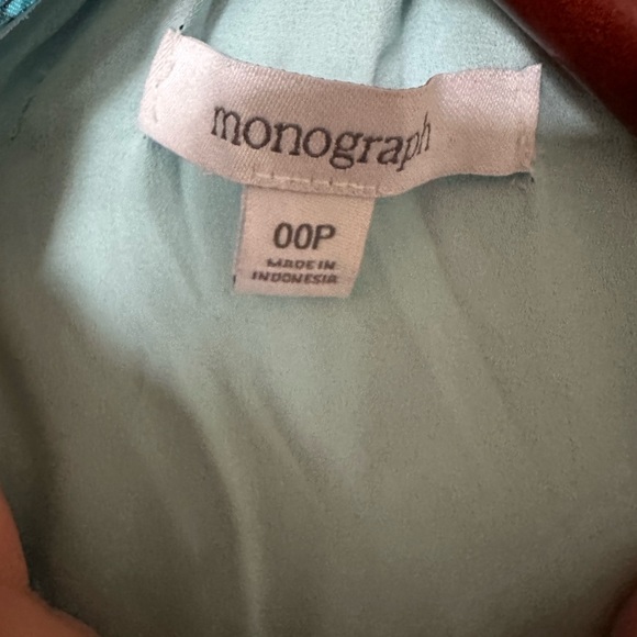 New Monograph Blue/Brown Snake Sheer Sleeveless Back Tie Blouse Women’s 00P - Picture 5 of 8